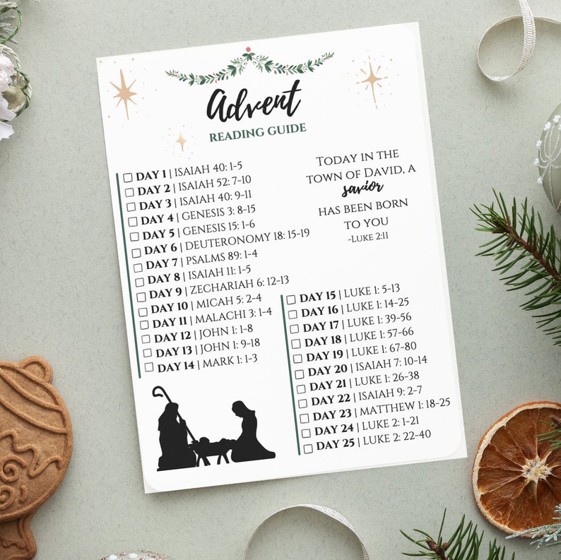 Christmas Advent Bible Reading Tracker Etsy