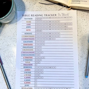 Bible Reading Tracker - New Testament, Bible Reading Plan, Digital Download