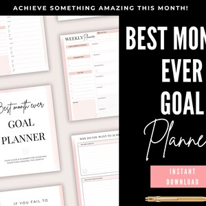 Druckbarer Monatsplaner Digitaler Planer Goodnotes Monatsplaner Goal Tracker Druckbarer Zielplaner Arbeitsblatt
