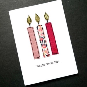 Cartão de aniversário bordado personalizado - Liberty Candles