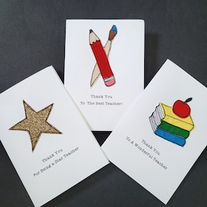 Carte de remerciement personnalisée de l’enseignant - avec broderie Freemotion