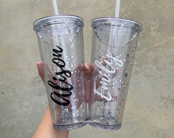 Holographic Glitzer Schneeglobe Becher Personalisiert