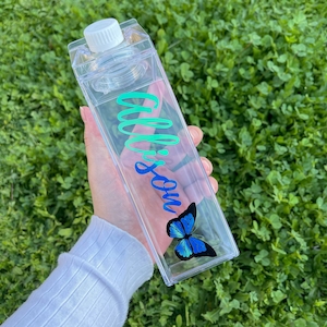 Aangepaste melk kartonnen waterfles met holografische vinyl naam