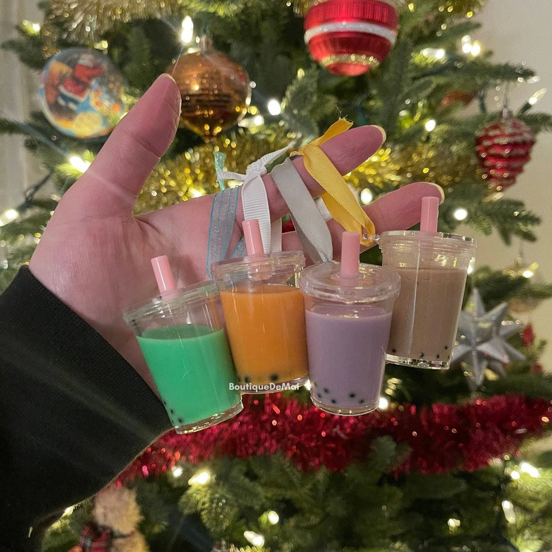 Custom Boba Milk Tea Liquid Drink Ornament Taro Milk Tea - Etsy