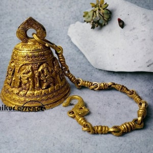 Multicolor Metal Handicraft Lord Ganesha Hanging Bell For Home Décor