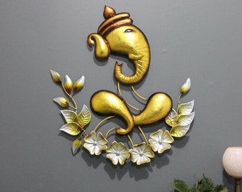 Ganesha indian Metal Art, Home Decor gift, Metal Sculpture, Home Warmimg Gift,Indian Handicrafts, Craftsman Metalwork
