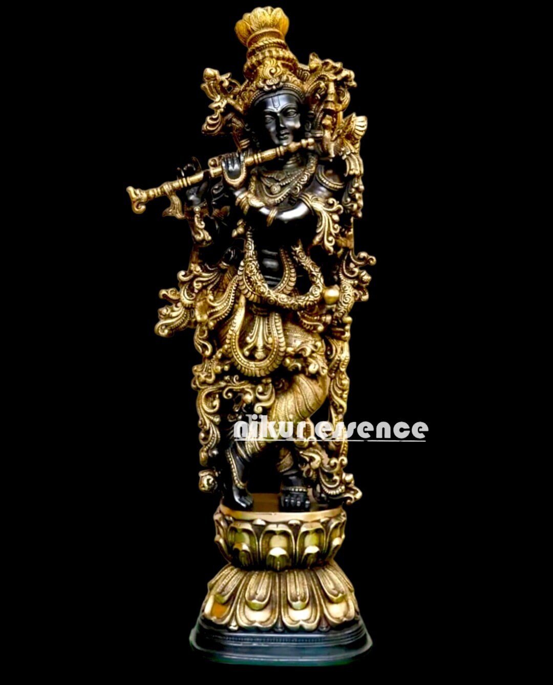 75cm Krishna Large Balck Brass Statue,krishna Brass Idol,brass Lord