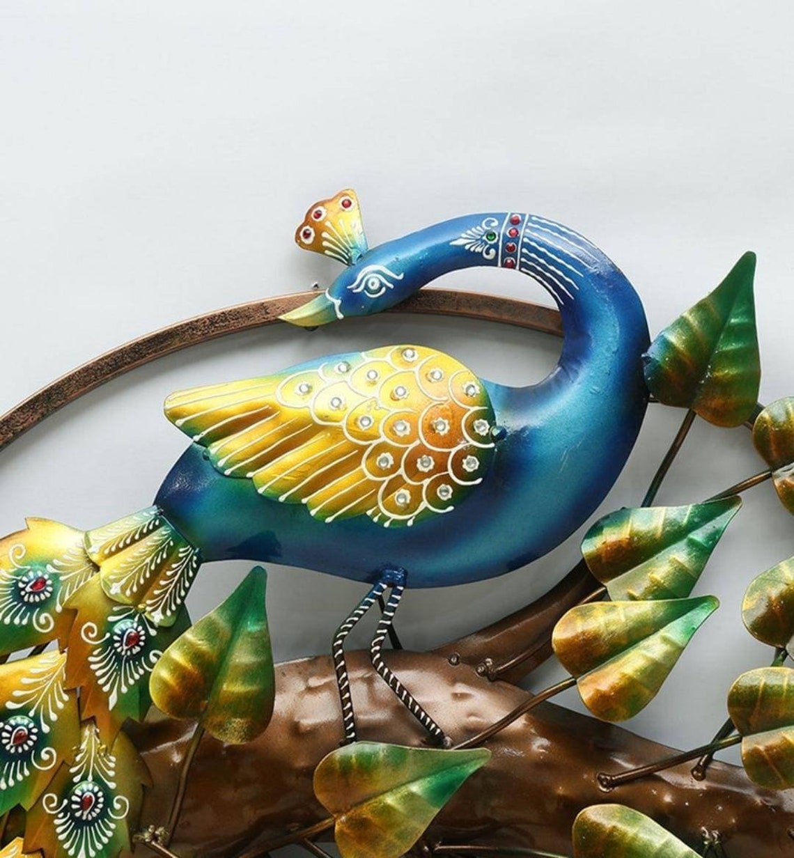 Antique peacock LED Indian Metal Wall Art Home Decor gift Etsy