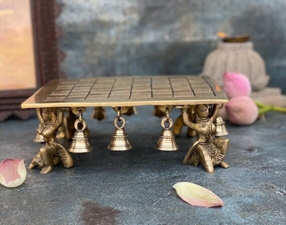 Brass Chess Board With Pieces,vintage Brass Chess Board, Brass Chess Board,  Vintage Brass Items, Home Decor Brass Gift 