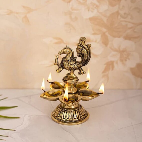 Peacock on sale oil lamp