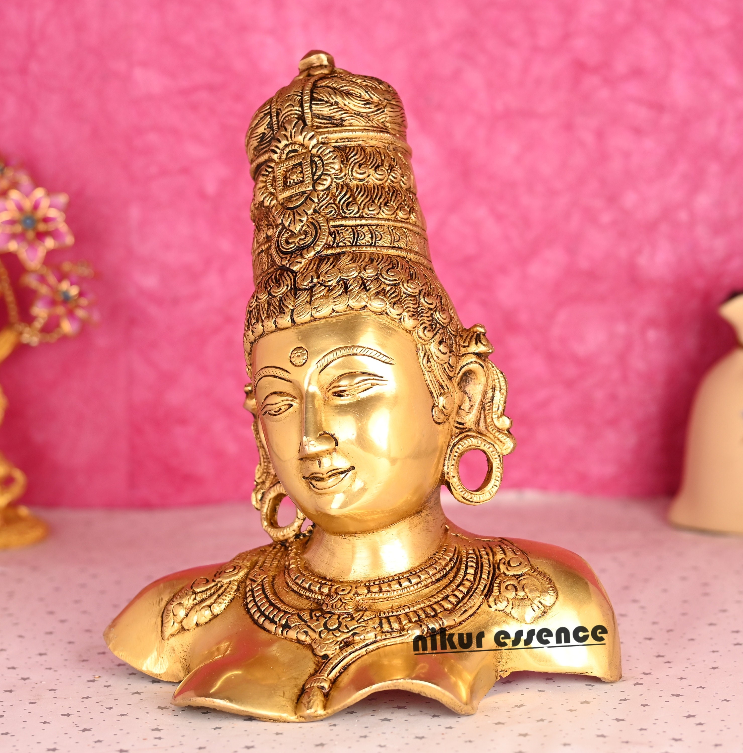 12 Devi Parvati Face Brass Statue Lord Shiva Wife Etsy