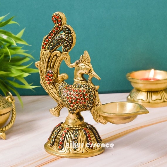 Peacock on sale oil lamp