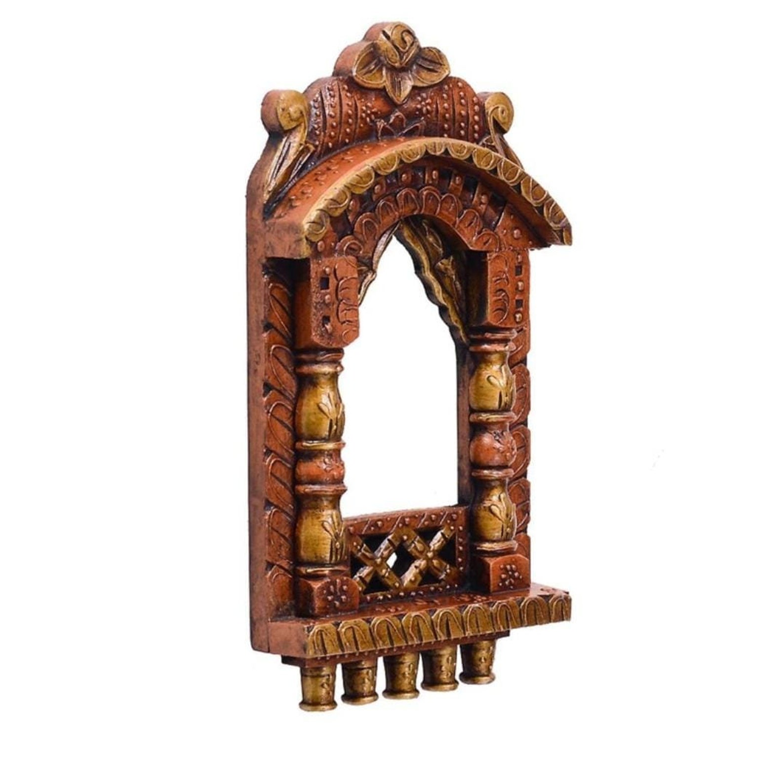 Jharokha Wooden Handpainted Wall Indian Wooden Wall Etsy