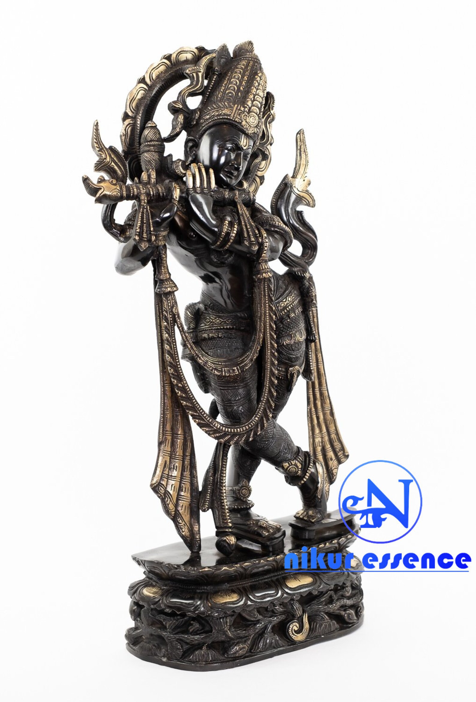 24 Black Krishna brass Idol/ krishna brass statue/ Etsy