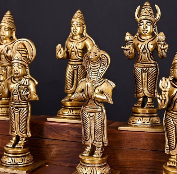 6 Set of 9 Navagraha Brass Statues,navgrah Brass Statues, Indian Brass Art,  Brass God Idol, Home Decor Statue -  Canada