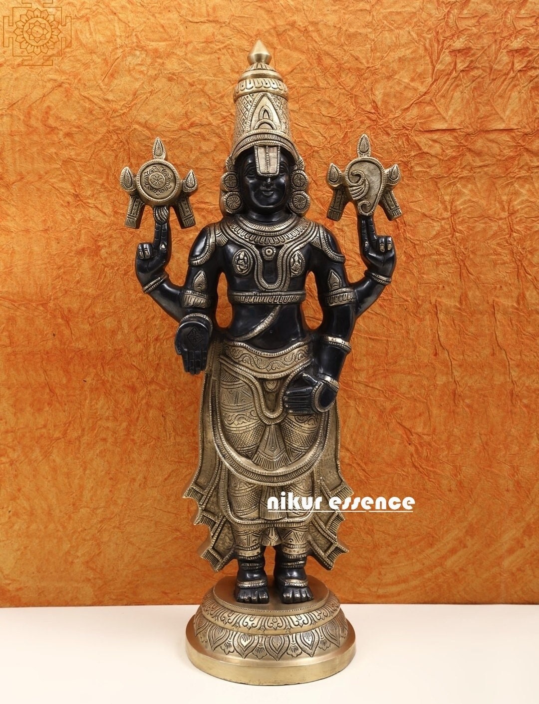 Brass Lord Venkateshvara Tirupati Balaji Brass Statue Black - Etsy ...