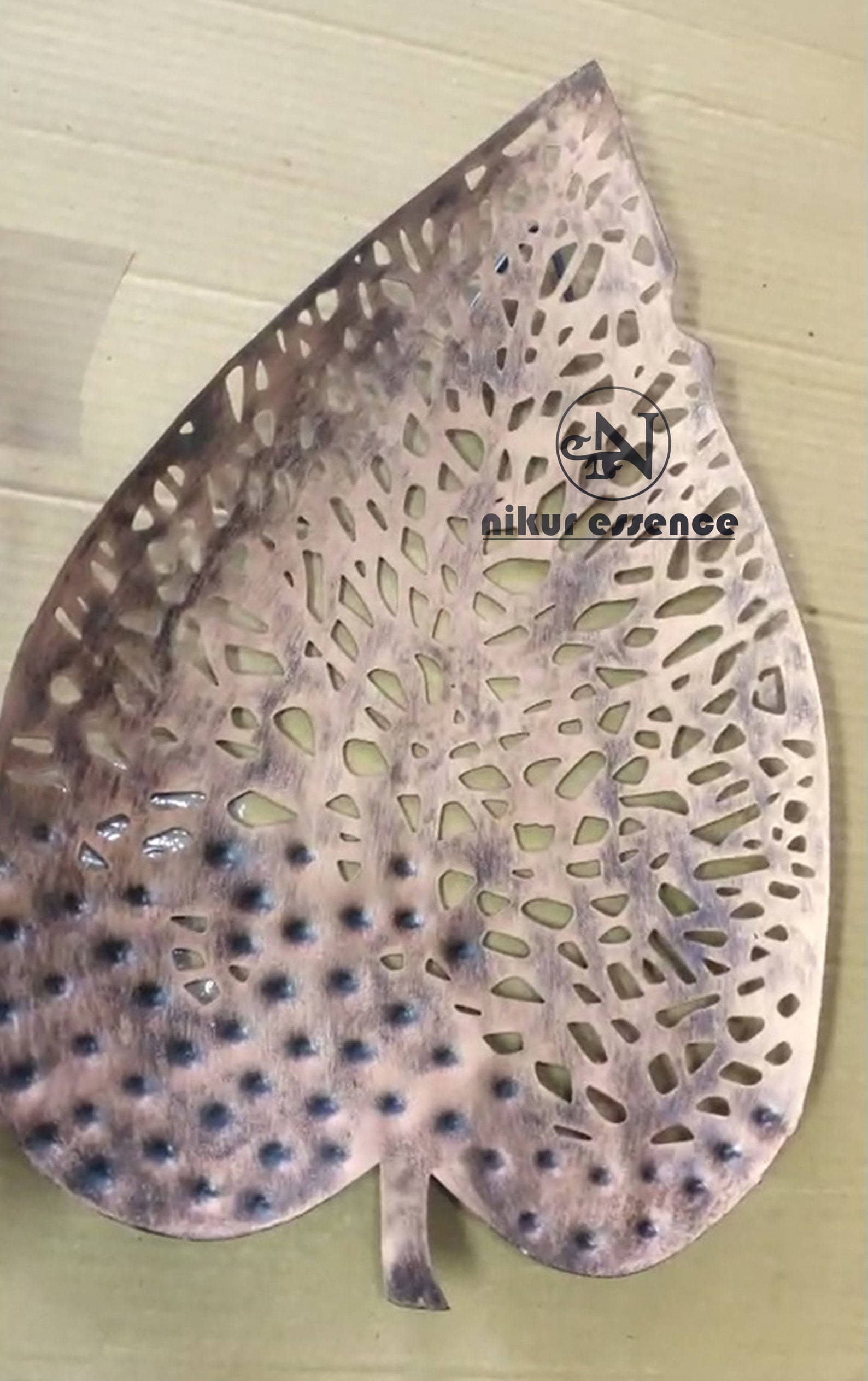 32 Inches Gold Metal Leaves Wall Art Set of 3 Indian Metal Etsy