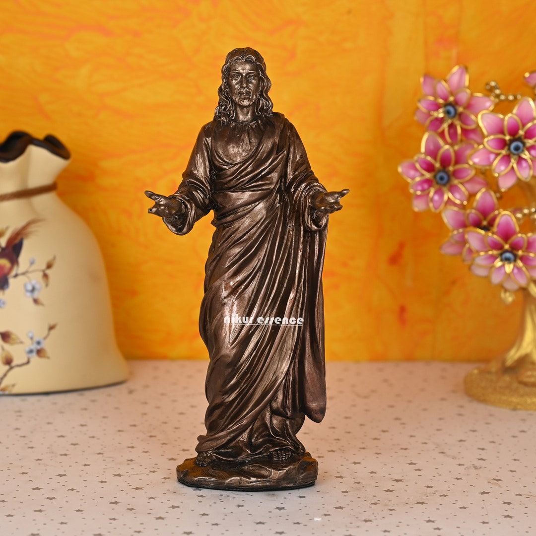 Jesus Christ Figurine, 23 Cm Bonded Bronze Jesus Christ Statue