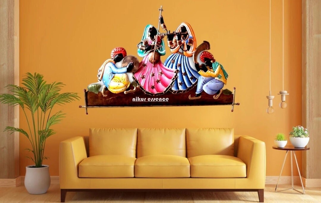 Indian Folk Dance Metal Wall Hanging Handmade Art Indian Etsy