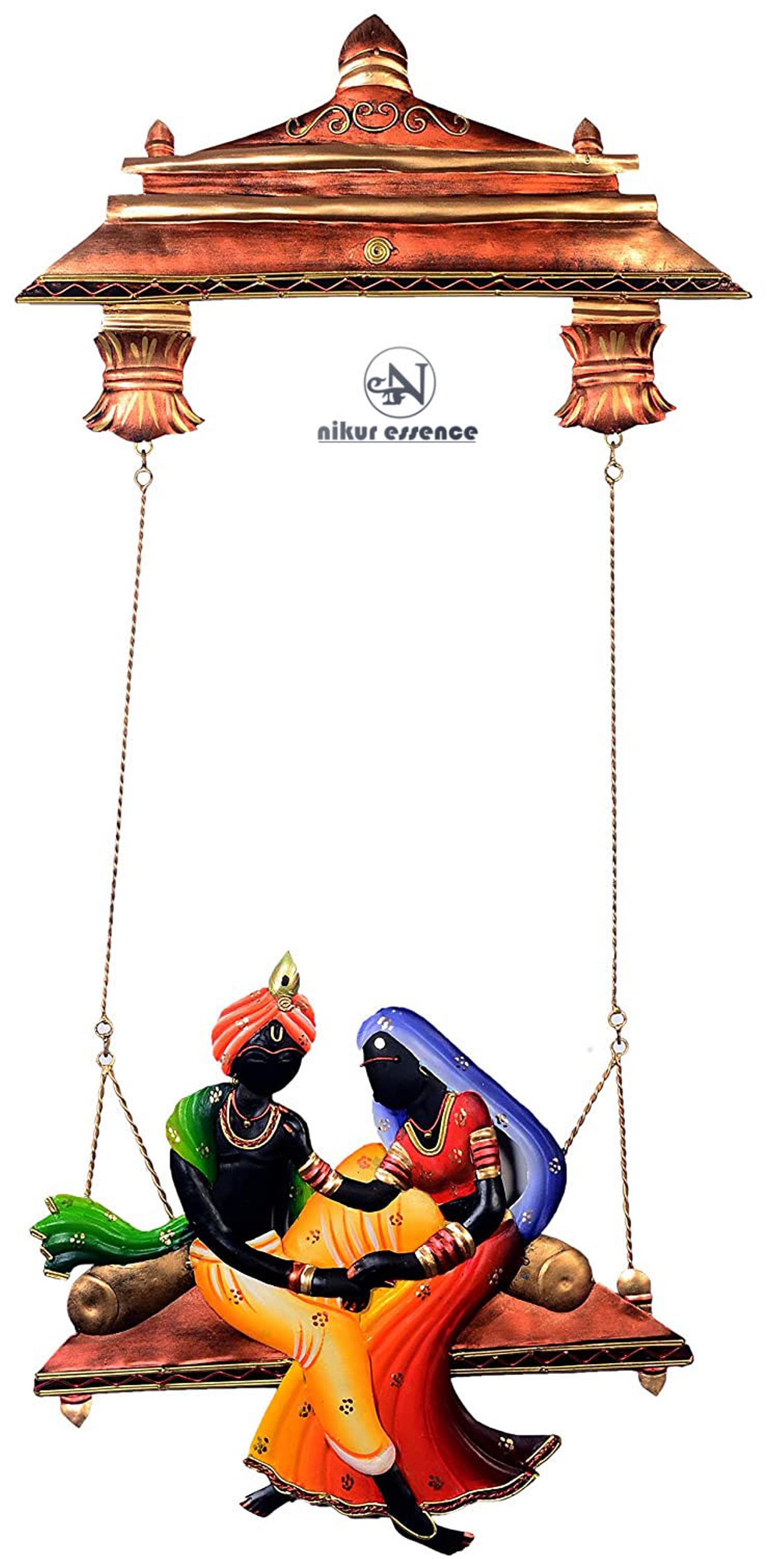 Radha Krishna Swing Metal Wall Art Indian Metal Wall Art Etsy Australia