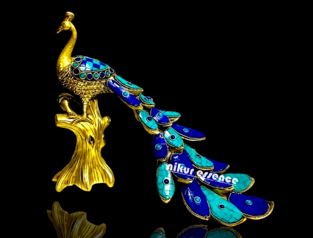 Brass Peacock Figurine, Home Decor Gift, Indian Brass Art, Brass God