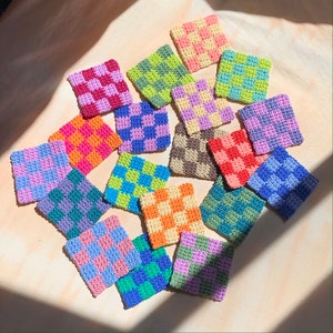 Thick Crochet Checkered Coaster