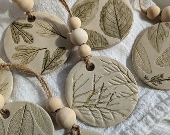 Botanical Round Ceramic Ornaments II