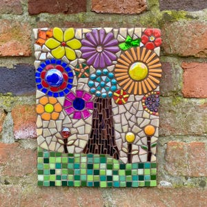 Mosaic tree of life, mosaic wall art, bespoke art gift, garden gift, mosaic wall plaque, garden wall hanging, unique art gift, tree wall art