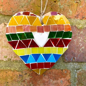 Mosaic heart, valentines heart shaped gift, romantic gift for girlfriend, heart gift for boyfriend, engagement gift, mosaic art work