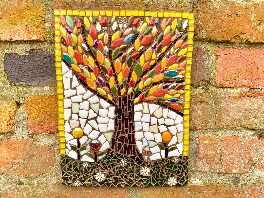 Large Mosaic, Tree of Life Mosaic, Garden Decor, Mosaic Art, Tree of