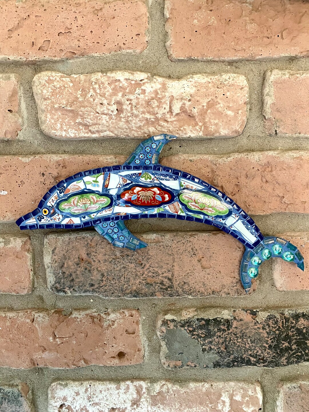 Mosaic Dolphin Bathroom Decor Beach House Decor Dolphin Etsy UK