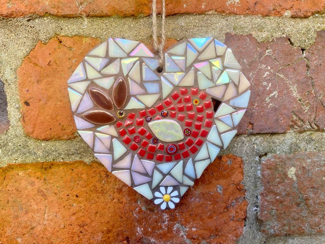 Mosaic Robin Garden Heart Robin Wall Art Mosaic Wall Art Etsy