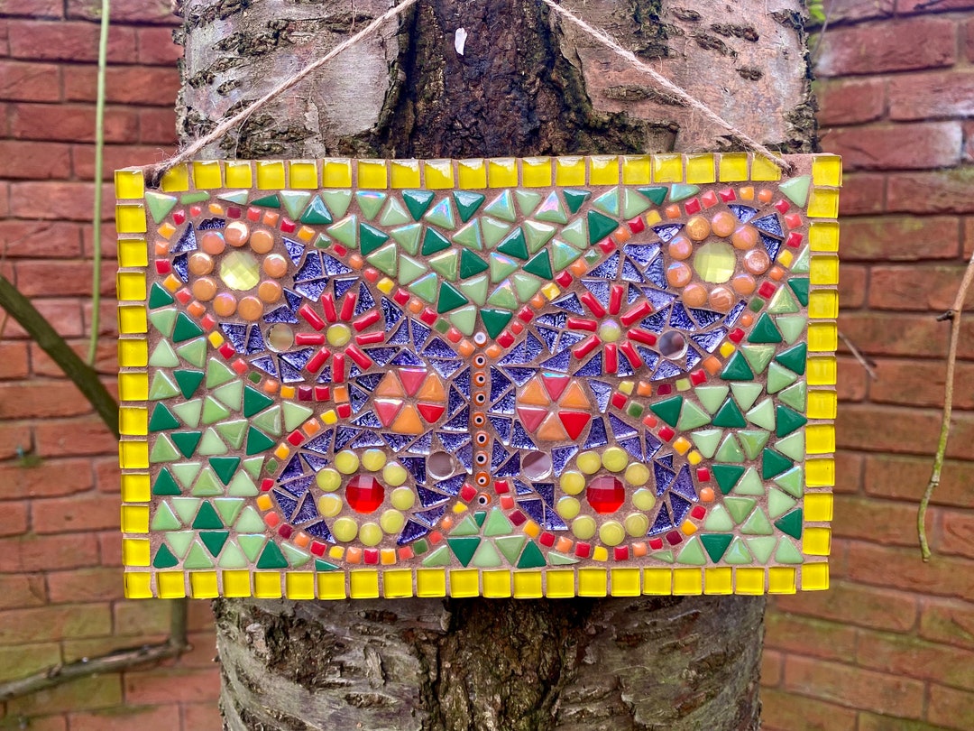 Mosaic Plaque, Garden Decor, Butterfly Mosaic, Butterfly Wall Art, Garden Mosaic, Mosaic Wall