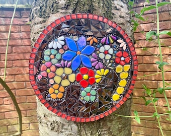 Mosaic wall art, elephant mosaic, bespoke art, garden art decor, bee wall art, garden gift, elephant wall art, mosaic wall plaque, art deco