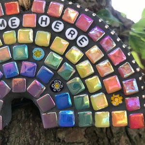 Personalised mosaic, rainbow memorial gift, personalised garden memorial, pet memorial, rainbow wall art, personalised decor, gift for loss image 4