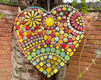 Mosaic garden art, garden decor, garden gift, outdoor ornament, garden art, mosaic wall art, handmade mosaic, handmade gift, home decor