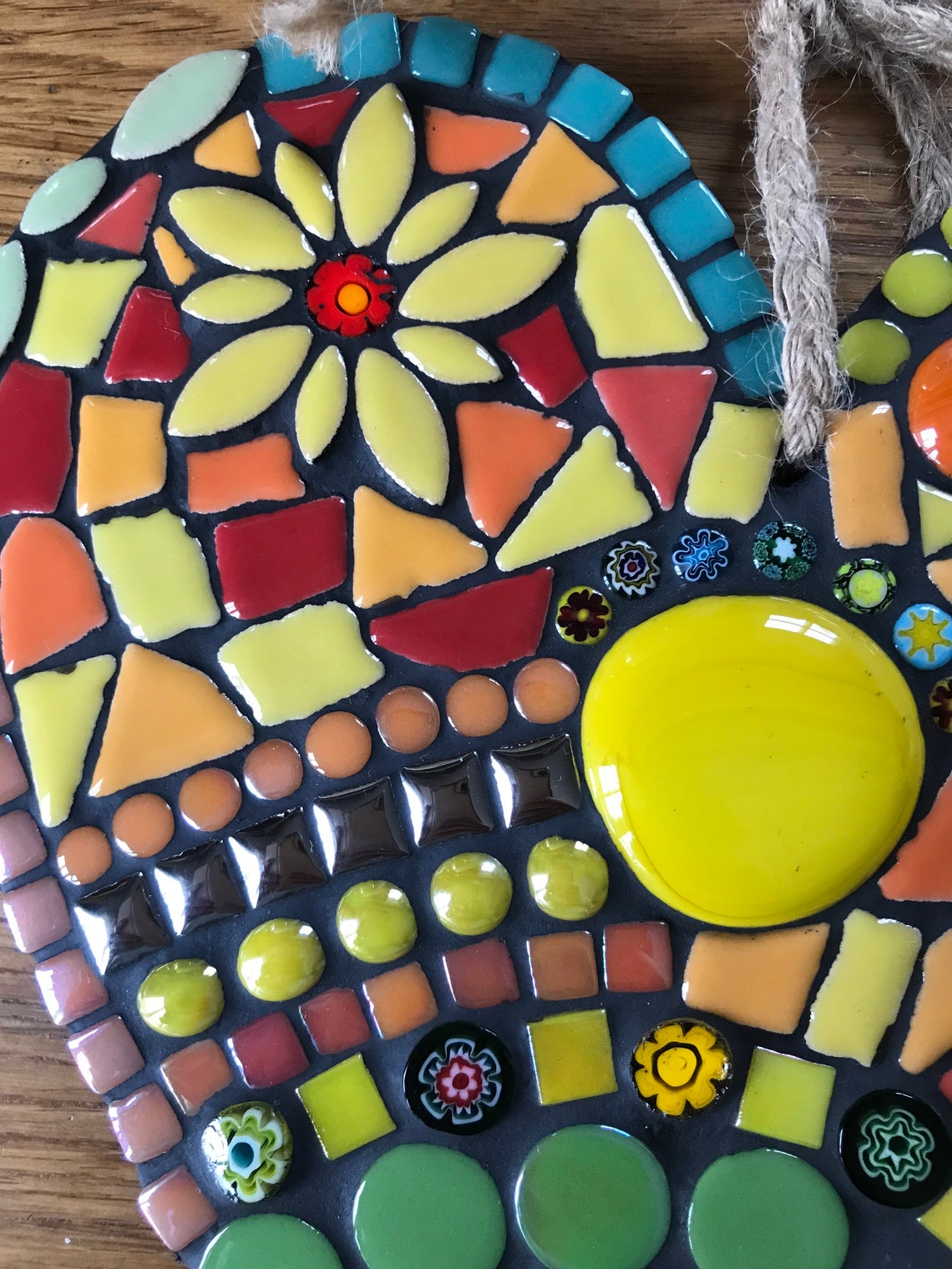 Large garden mosaic heart garden decor gift for garden Etsy