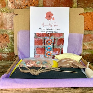 Kit de flores de mosaico pequeñas para adolescentes y adultos, manualidad de mosaico para principiantes, placa de jardín