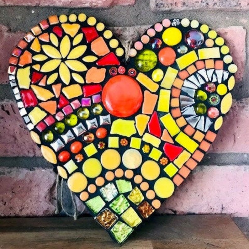 Large garden mosaic heart