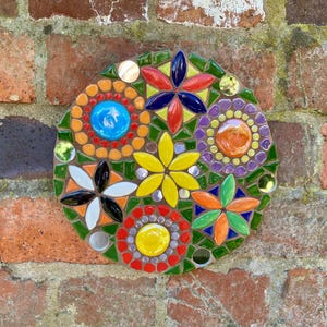 Mosaic wall art, bespoke art, garden art decor, anniversary gift, garden gift, handmade gift for her, mosaic wall plaque, abstract art