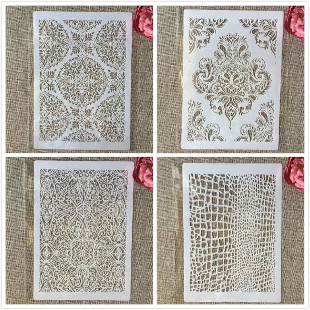 4pcs A4 29cm Mandala Totem Texture DIY Layering Stencils Wall Painting ...