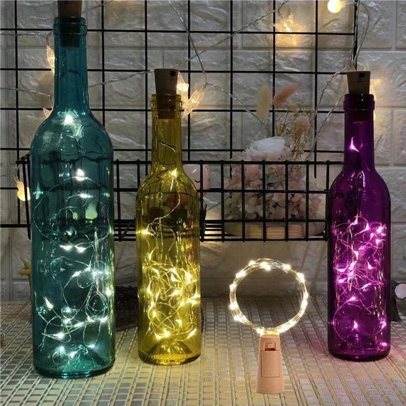 3x bouteille de vin liège LED guirlandes lumineuses à piles guirlande  lumineuse guirlande fête de noël barre de mariage décoration -  France