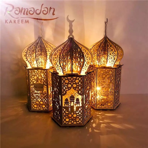 Wooden lamp Lantern style for Ramadan
