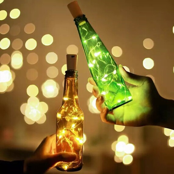 3x bouteille de vin liège LED guirlandes lumineuses à piles guirlande  lumineuse guirlande fête de noël barre de mariage décoration -  France