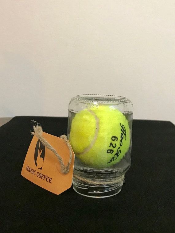 Impossible bottle . Tennis ball in a jar. Impossible bottle Etsy
