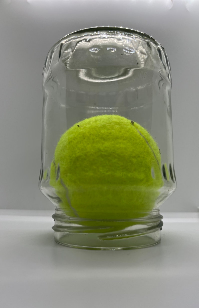 Impossible Bottle . Tennis Ball in a Jar. Impossible Bottle Etsy