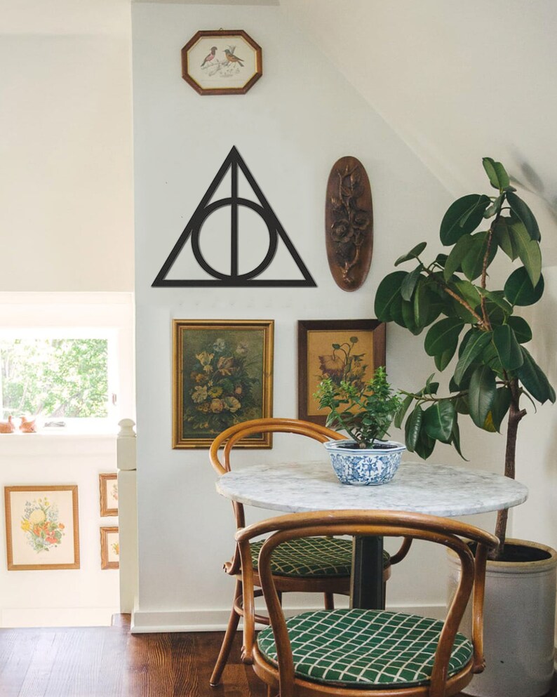 Deathly Hallows Metal Wall Art Harry Potter Metal Wall Decor Etsy