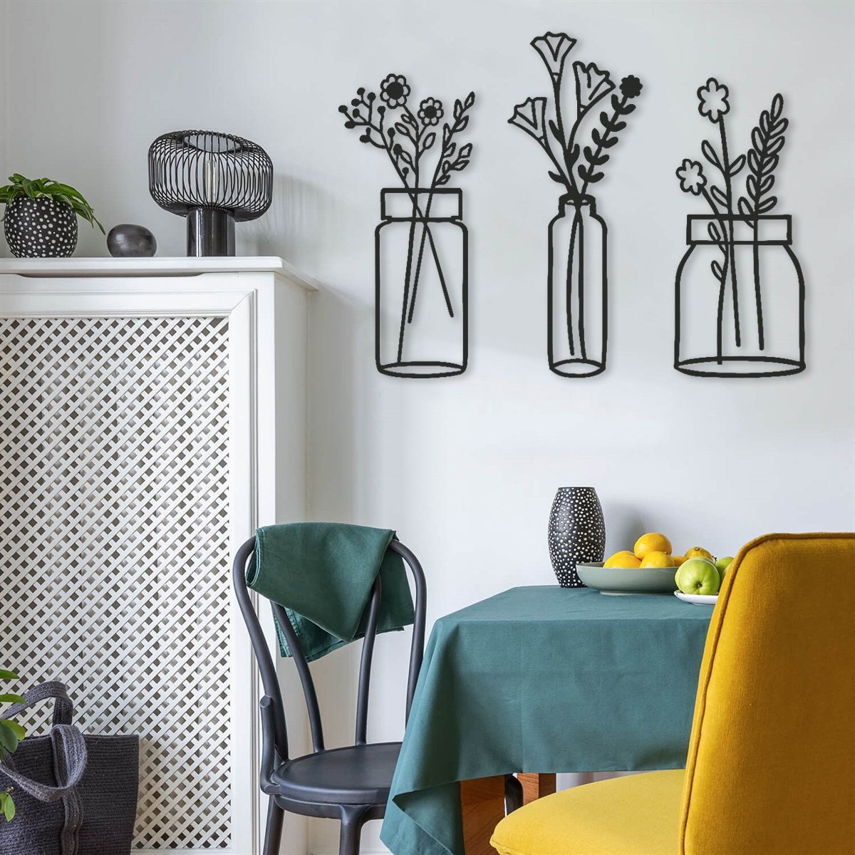 Flower in Vase Metal Wall Art Spring Flower Metal Wall Decor Etsy