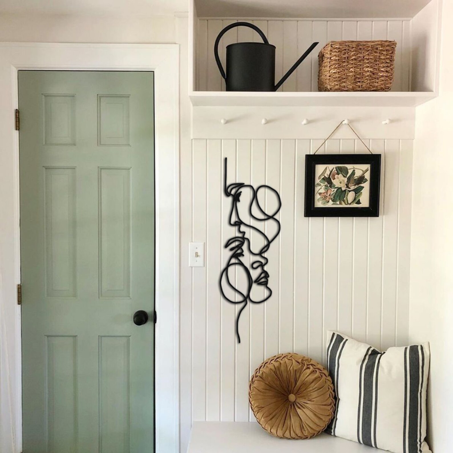 Two Faces Line Art One Line Metal Wall Decor Abstract Face