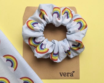 Rainbow Scrunchie - Clouds - Rainbow - Blue - Letterbox Gift - Key Worker Gift - Teacher Gift - Gifts To Make You Smile